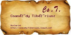 Csanády Tibériusz névjegykártya
